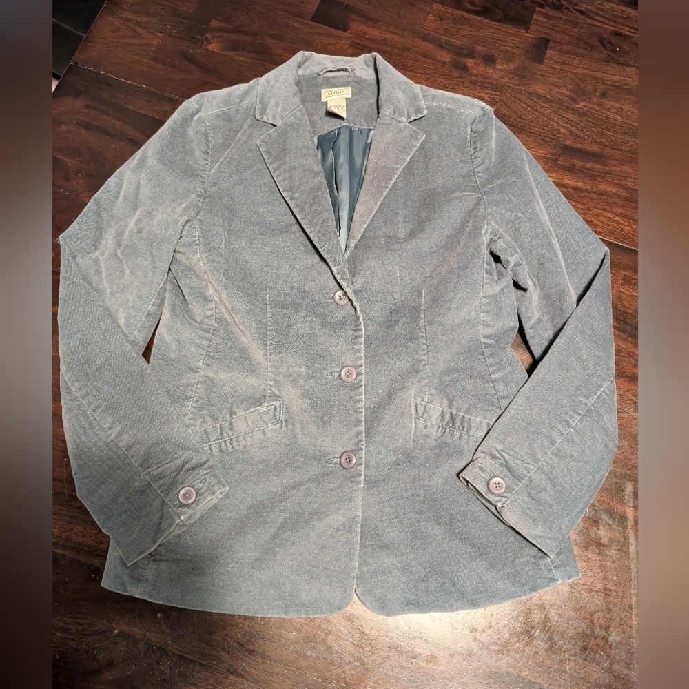 L.L. Bean Women's Lined, Velvet Blazer, Blue, Women's 6 - Picture 2 of 7